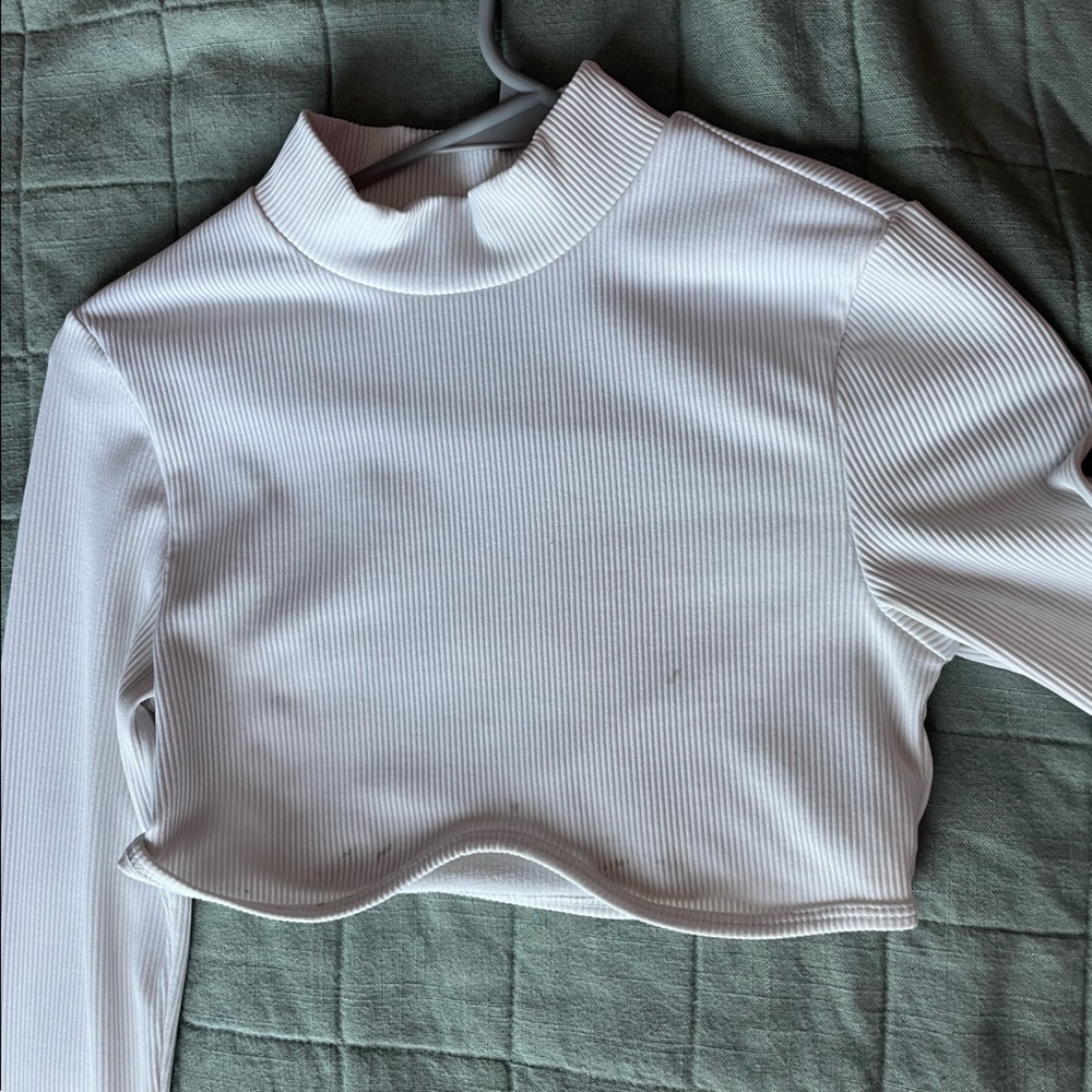 White boob line turtleneck top from H&M
